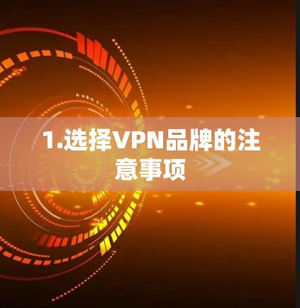 1.选择VPN品牌的注意事项 1.选择VPN品牌的注意事项