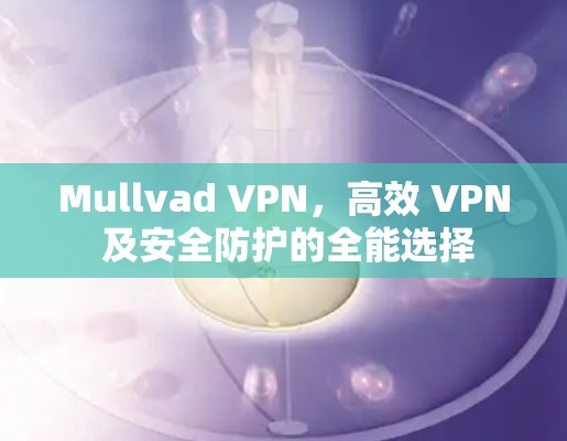 Mullvad VPN,高效 VPN 及安全防护的全能选择 Mullvad VPN,高效 VPN 及安全防护的全能选择
